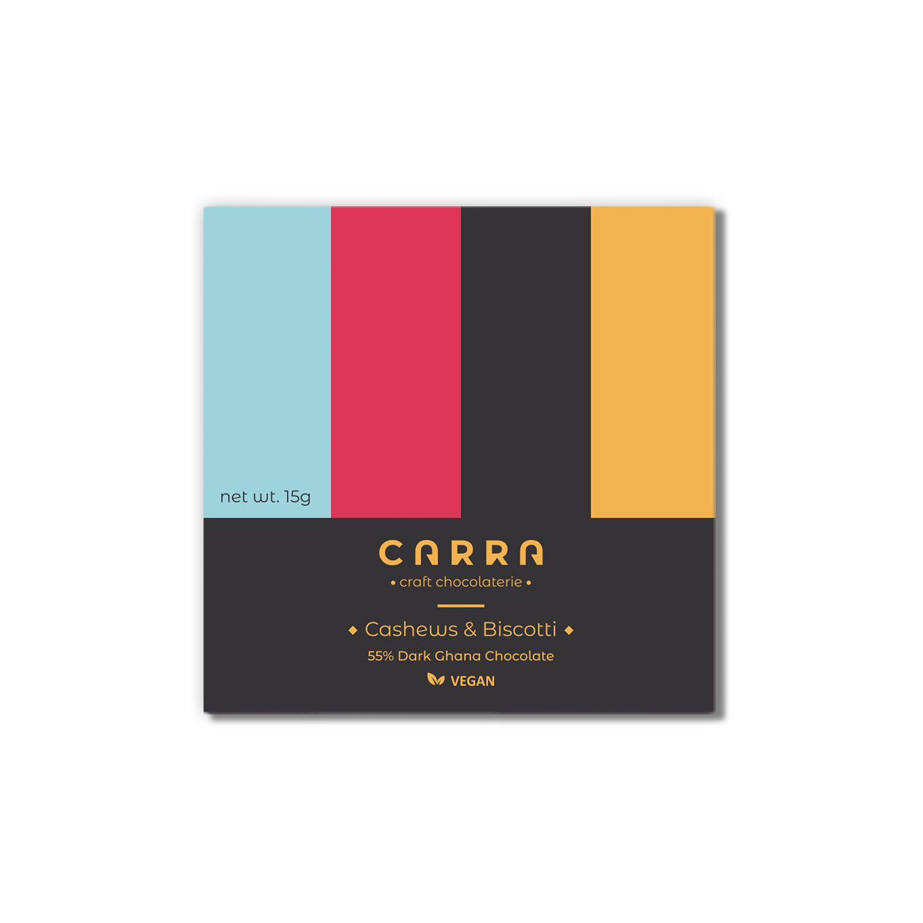 Cashews & Biscotti 15g Bar 55% Dark Chocolate